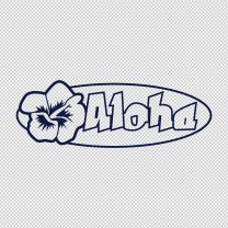 Aloha With Hibiscus Flower Decal Sticker 