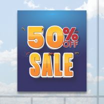 50 % Percent Off Sale Full Color Digitally Printed Window Poster