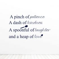 A Pinch Of Patience A Dash Of Kindness Quote Vinyl Wall Decal Sticker