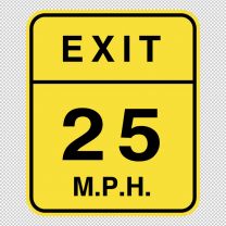 Advisory Speed On Deceleration Lane For Exit Decal Sticker
