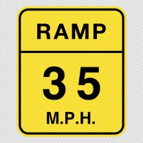 Advisory Speed On Exit Ramp Decal Sticker