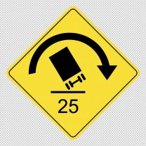 Advisory Speed Truck Rollover Warning For Sharp Curve Decal Sticker
