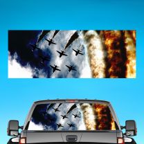 Airforce Fighters For Pickup Truck Rear Window Perforated Decal