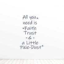 All You Need Is Faith Trust Religion Quote Vinyl Wall Decal Sticker