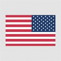 America Flag in Reversed Shape Decal Sticker