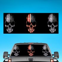 American Skull Graphics For Pickup Truck Rear Window Perforated Decal