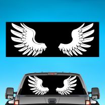Angle Wings Graphics For Pickup Truck Rear Window Perforated Decal