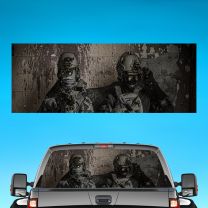 Army Swat Team Graphics For Pickup Truck Rear Window Perforated Decal Flag