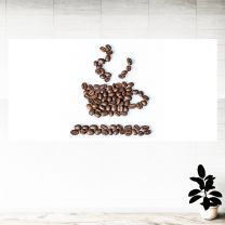 Art Coffee Cup Image Made With Beans Graphics Pattern Wall Mural Vinyl Decal