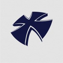 Awesome Cross Alaying Down Vinyl Decal Sticker