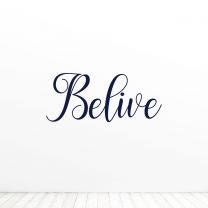 Believe Christmas Quote Vinyl Wall Decal Sticker