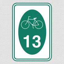 Bicycle Route Marker Decal Sticker