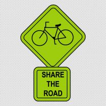 Bicycle Share The Road Decal Sticker