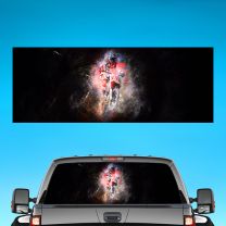 Bike Jimping Graphics For Truck Rear Window Perforated Decal