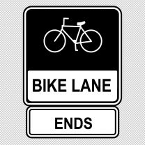 Bike Lane Ends Decal Sticker