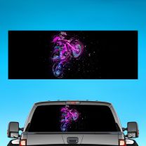 Bike Spoting Graphics For Truck Rear Window Perforated Decal