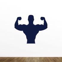 Bodybuilder Silhouette Vinyl Wall Decal Style-D