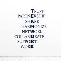 Bold Teamwork Trust Partnership Share Office Quote Vinyl Wall Decal Sticker