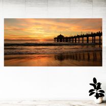 Bridge Sunset Beach View Graphics Pattern Wall Mural Vinyl Decal