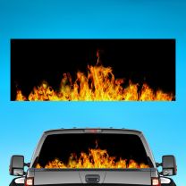 Burning Fire Flames Graphics For Pickup Truck Rear Window Perforated Decal Flag