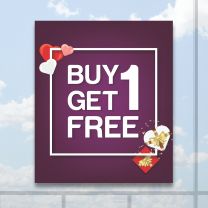 Buy One Get One Free Full Color Digitally Printed Window Poster