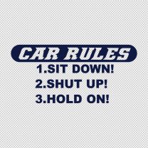 Car Rules Sticker Funny Decal Sticker