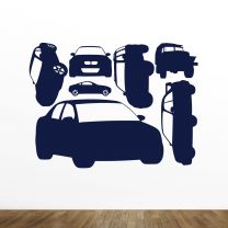 Cars Silhouette Vinyl Wall Decal Style-A