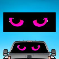 Cat Pink Eyes Graphics For Pickup Truck Rear Window Perforated Decal