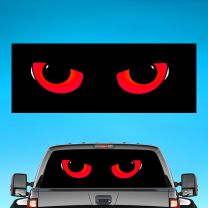 Cat Red Eyes Graphics For Pickup Truck Rear Window Perforated Decal