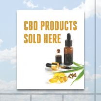Cbd Products Sold Here Full Color Digitally Printed Window Poster