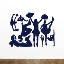 Cheer Silhouette Vinyl Wall Decal Style-D