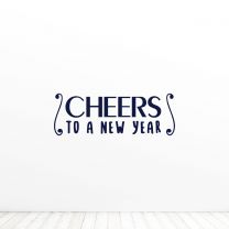 Cheers To A New Year Quote Vinyl Wall Decal Sticker