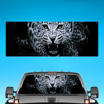 Cheetah Gree Eye Graphics For Pickup Truck Rear Window Perforated Decal