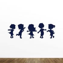Children Playing Silhouette Vinyl Wall Decal