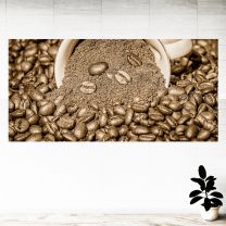 Coffee Cup With Beans Graphics Pattern Wall Mural Vinyl Decal