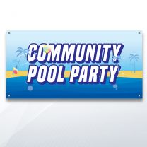 Community Pool Party Digitally Printed Banner