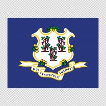 Connecticut State Flag Decal Sticker