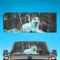 Cool Dog Graphics For Pickup Truck Rear Window Perforated Decal Flag