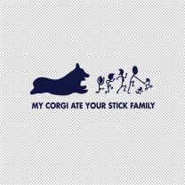 Corgi Stick Families Vinyl Decal Sticker