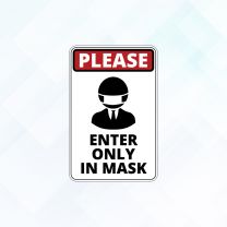 Covid19 Enter Only In Mask Design1 Vinyl Sticker