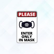 Covid19 Enter Only In Mask Design2 Vinyl Sticker