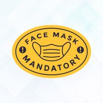 Covid19 Face Mask Required Sign Design10 Vinyl Sticker
