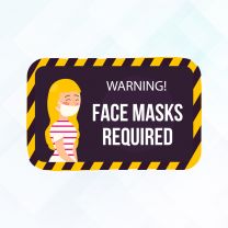 Covid19 Face Mask Required Sign Design5 Vinyl Sticker
