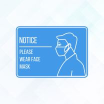 Covid19 Notice Please Wear Mask Boy Vinyl Sticker