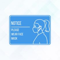 Covid19 Notice Please Wear Mask Girl Vinyl Sticker