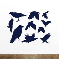 Crows Silhouette Vinyl Wall Decal
