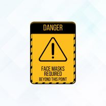 Danger Face Mask Required Vinyl Sticker
