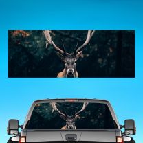 Deer Hunt Graphics For Pickup Truck Rear Window Perforated Decal Flag