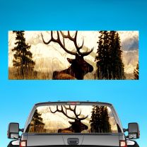 Deer Hunting Graphics Pickup Truck Rear Window Perforated Decal Flag