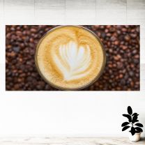 Design Coffee Cup With Beans Graphics Pattern Wall Mural Vinyl Decal